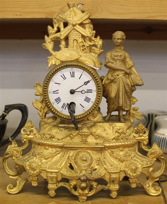 Gilt mantel clock(-)